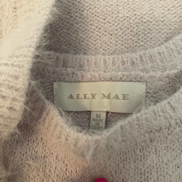 NWT Ally Mae Sweater Set Womens M Lavender Fuzzy Knit 2PC Tank‎ & Cardigan - Picture 12 of 15